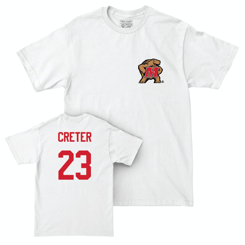 Men's Lacrosse White Testudo Comfort Colors Tee  - Sean Creter