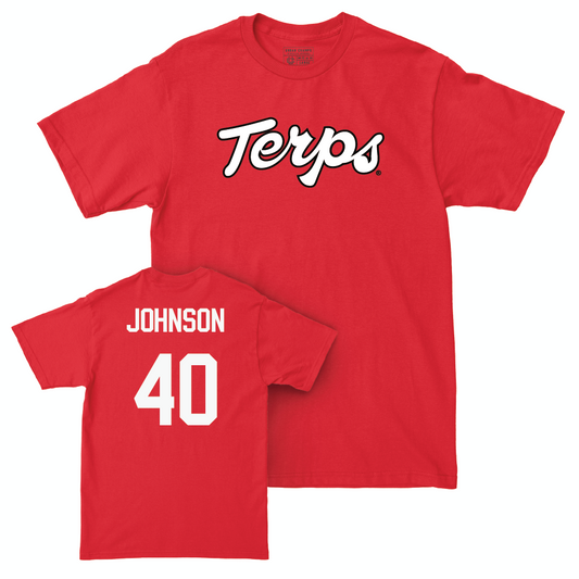 Red Football Script Tee  - Taizse Johnson