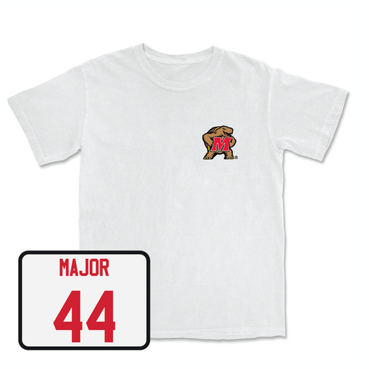 Women's Lacrosse White Testudo Comfort Colors Tee  - Kennedy Major