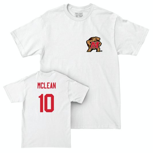 White Women's Basketball Testudo Comfort Colors Tee  - Mir McLean