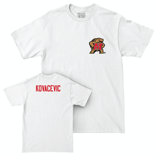 Women's Tennis White Testudo Comfort Colors Tee  - Ema Kovacevic
