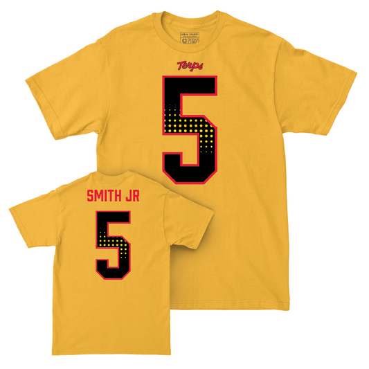 Gold Maryland Football Shirsey Tee  - Octavian Smith Jr
